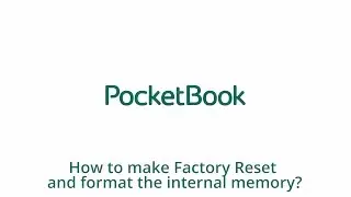How to Make Factory Reset? | PocketBook Official Channel
