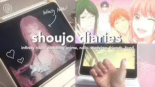 shoujo diaries | infinity nikki, watching anime, nails, studying, friends, food | entry 2