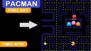 I recreated the pixel art of the Pacman game in timelapse!