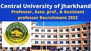 Central University of Jharkhand Assistant Professor Vacancy 2022|Assistant Professor Recruitment