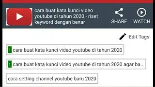 cara membuat kata kunci video YouTube - sie ipin tutorial