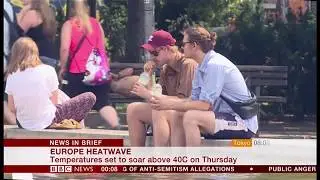 Weather Events 2019 - Heatwave worst day approaching (France/Europe) - BBC News - 27th June 2019