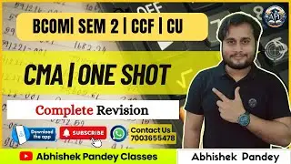 Theory | Cost Management Accounting | One Shot | Full Concept | BCom Sem 2 CCF | Calcutta University