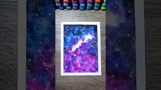 How to paint a watercolor galaxy?! Easy! #watercolor #painting