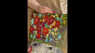 🎨 Process: oil painting &ldquo;Wild Flowers&rdquo; #art #flowers #painting #art#impasto#originalpainting