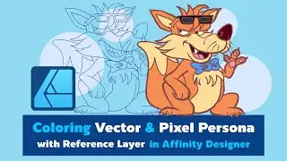 Affinity Designer : Coloring Vector & Pixel Persona with Reference Layer.