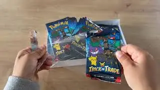 Opening Pokemon Trick or Trade Card packs.