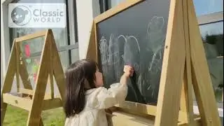 CLASSIC WORLD EDU Drewniana Tablica Kredowa (CW70076) i Sztaluga Edukacyjna (CW70077)