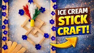 DIY Ice cream stick wall art 
