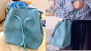 Portland Leather Goods Small Bucket Bag in Color Dream