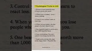 7 psychological Truths in life....#philosophy #quotes #lifephylosophy #psychology