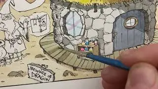 Watercolor timelapse for Wallace the Brave Sunday comic