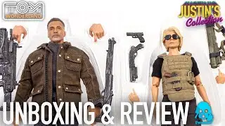 Terminator Dark Fate T800 & Sarah Connor Threezero 1/12 Scale Figure Unboxing & Review