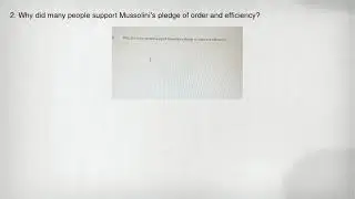 2. Why did many people support Mussolini's pledge of order and efficiency?