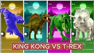🦍KING KONG 🆚 T-REX🦖  |  Tiles Hop Epic Dance Remix 🎵 | Epic EDM Gameplay