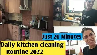 Daily Kitchen Cleaning Routine 2022// Under 20-30 Minutes//morning kitchen cleaning with chit chat//
