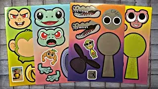 ToyASMR 💥BRAINROT SPRUNKI Sticker Book! I ASMR