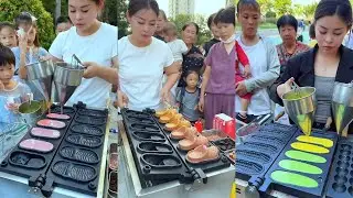 A talented chef!🥰Word skewer cake | Gold coin cake 🥳 #streetfood #satisfying #satisfyingvideo