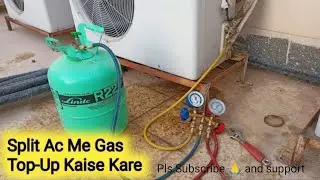 Split AC indoor and outdoor installation | gas top up and breezing pipe #airconditioner#hvac#split 