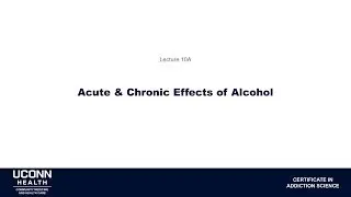 Epidemiology Lecture 10A - Acute & Chronic Effects of Alcohol