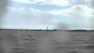 Crossing Breydon Water onboard Fair Emperor 1 on 24th june 2014. Norfolk Broads