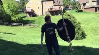 Aztec atlatl throwing demonstration