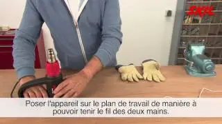 Pose d'une gaine thermo-r&eacute;tractable &agrave; l'aide d'un d&eacute;capeur thermique