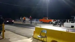 5.3 swapped 64 nova vs challenger hellcat on drag radials