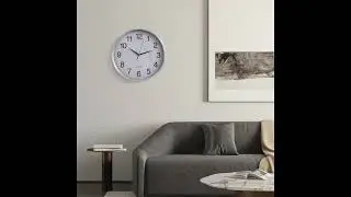 QI004745 WT Clockswise Round Quartz Wall Clock Non-Ticking Battery Operated
