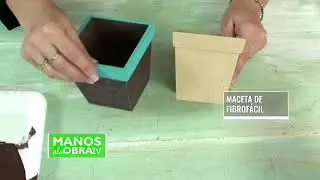 C&oacute;mo hacer decoupage en macetas de Fibrofacil