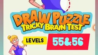 #Draw puzzle :Tricky Brain test gameplay #Level55 & #Level56