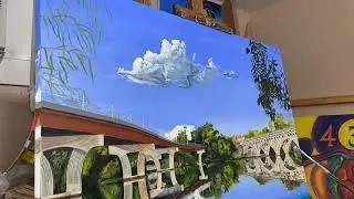 Fineart paintings Austin, Ricardo Calzadilla to bridges over Lady Bird Lake