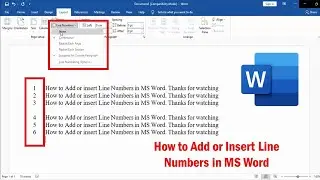 How to Add or Insert Line Numbers in MS Word