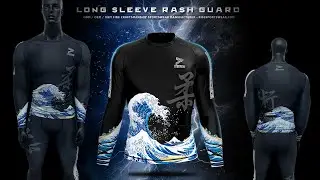 Ocean Wave Long Sleeve Rash Guard For Swimming And MMA Rise Sportswear Factory Produce
