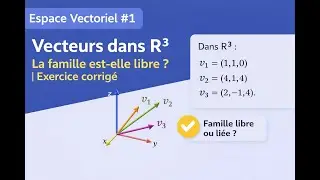 Espace Vectoriel #1 – Vecteurs dans R3 : la famille est elle libre ?