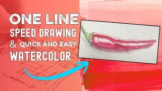 ONE LINE speed drawing Quick & Easy to Loose Watercolor
