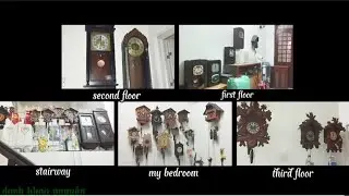 Clock collection chiming, my birthday 14th January 2026:// 