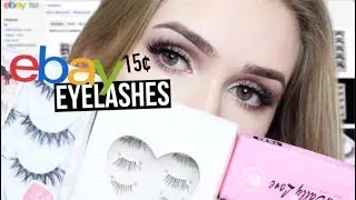 TRYING 15&cent; EBAY EYELASHES | Hit or Miss?!
