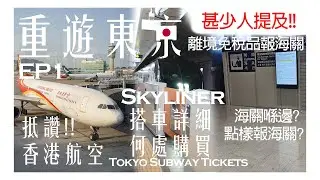 [重遊東京 EP1] 抵讚!!香港航空 | Skyliner搭車詳細 | 何處購買Tokyo Subway Tickets | 甚少人提及!!離境免稅品報海關 | 海關喺邊? 點樣報海關?