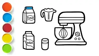 How To Draw Dough Mixer For Kids And Toddlers | Drawing, Painting & Coloring Dough Mixer