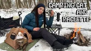 Winter Camping with My Cat in the Snow ❄️ Cozy Campfire Cooking & Coffee ASMR
