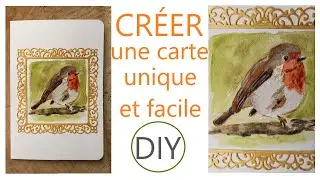 DIY COMMENT PEINDRE UN OISEAU /TUTORIEL EN PAS &Agrave; PAS PEINTURE FACILE D' UN ROUGE-GORGE &Agrave; L'AQUARELLE