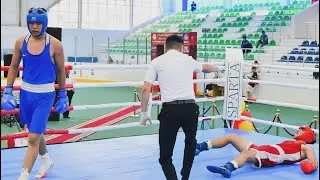 ӘЧ-2024 / +92 кг / 1/16 финал / Да Жанг (CHN) - Аслан Елдібайұлы (KAZ) Нокаут 2 раунд #kazakhboxing