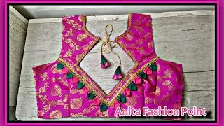 Diamond Back Neck Blouse 💗✨ | DIY Designer Tassels 👗 | Simple Sewing Tutorial ✨💖Bina Bukram Ke Neck 