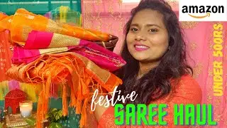 Amazon Saree Haul Under Rs 500 Review #diwalispecial2020 Day 4 #onlinesareereview #amazonsareereview