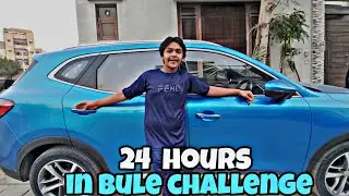 24 hours in bule color challenge eating bule desing bule car bule 