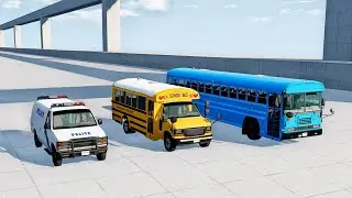 DESTROYING MAN TRUCKS POLICE CAR SCHOOL BUS | Special Downhill 🔥&ndash; BeamNG.Drive