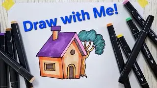 How to Draw a Cute House with Trees | Easy Step-by-Step Drawing Tutorial
