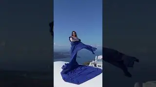Flying Dress photography at Santorini