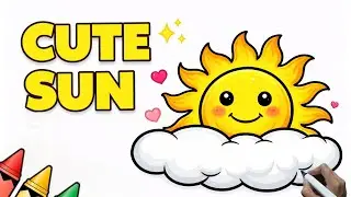 How to Draw a Cute Sun 🌞 | Easy Drawing for Kids Step by Step
